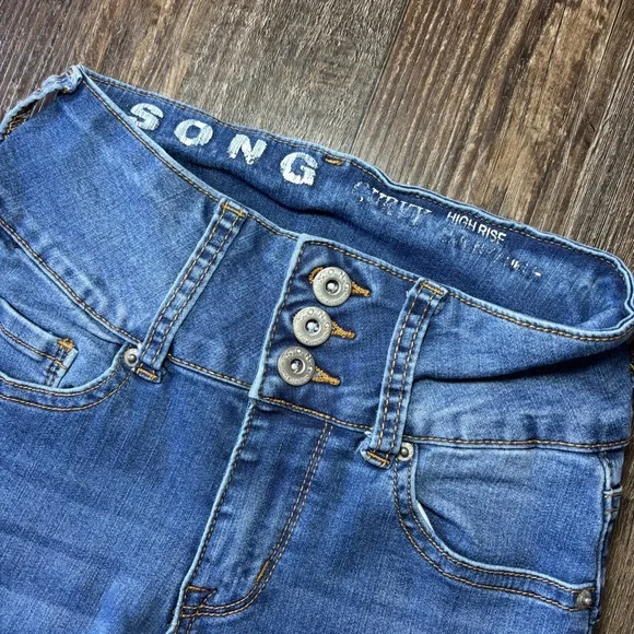 S.O.N.G Long Women's High Rise Blue Jeans - Picture 3 of 4